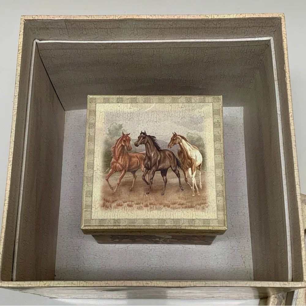 Wild Horses Jewelry Trinket Decorative Storage Box Set - Picture 9 of 14